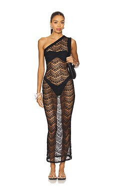 superdown Kalina One Shoulder Dress in Black from Revolve.com | Revolve Clothing (Global)