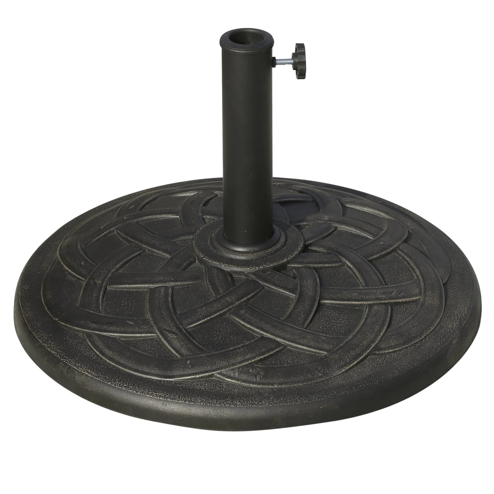 Claughaun Outsunny 22" 42 lbs Round Resin Umbrella Base Stand Market Parasol Holder with Beautifu... | Wayfair North America