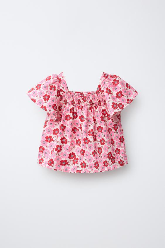 FLORAL POPLIN TOP | Zara US