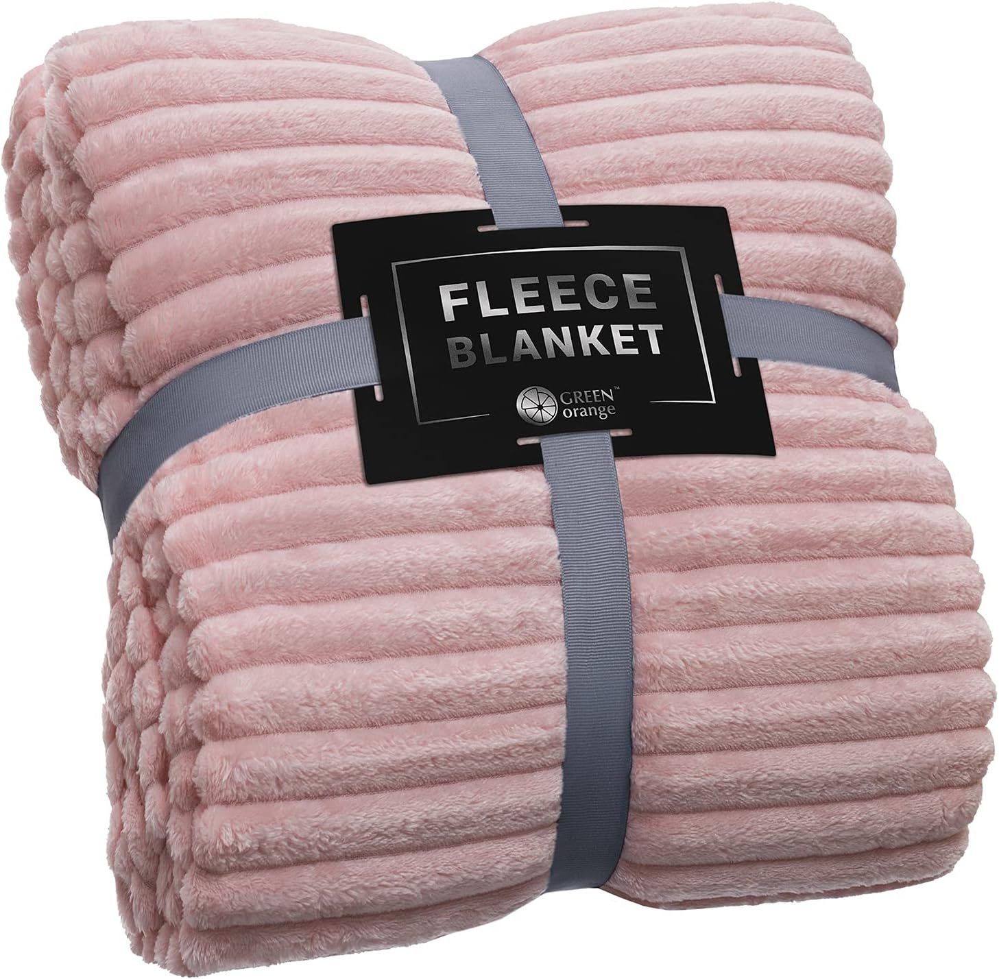 GREEN ORANGE Fleece Throw Blanket for Couch – 50x60, Lightweight, Light Pink – Soft, Plush, Fluffy,  | Amazon (US)