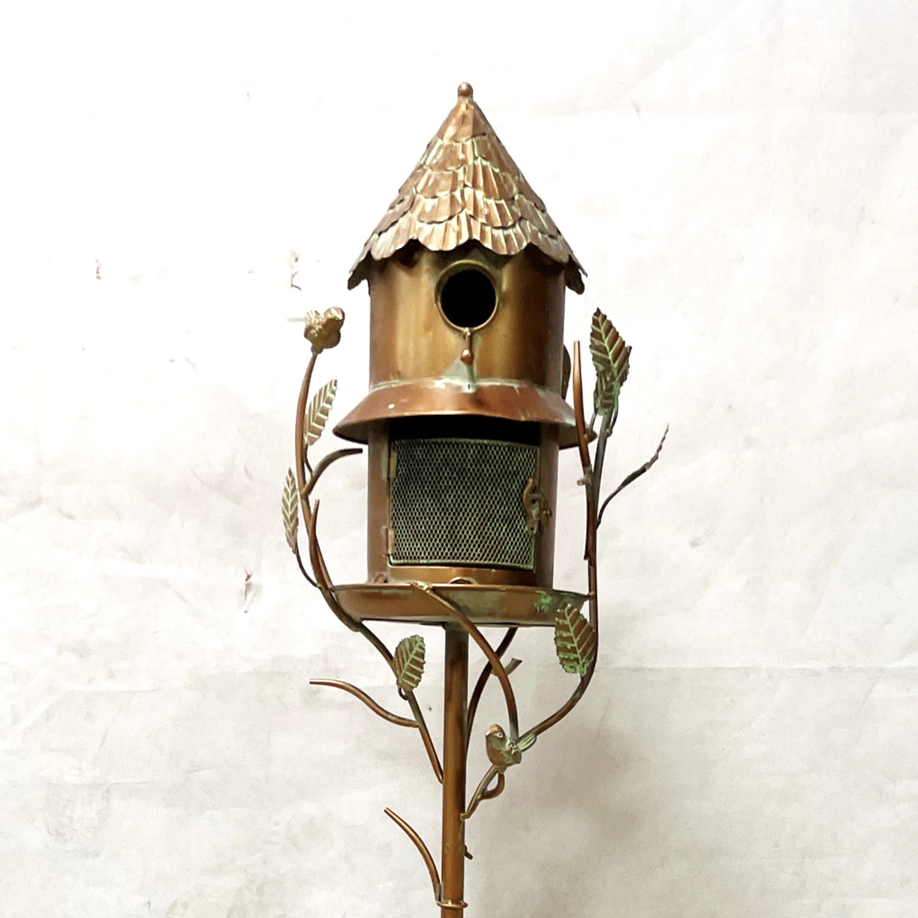 74.25" Tall Iron Birdhouse & Feeder Stake "Hearth" | Wayfair North America