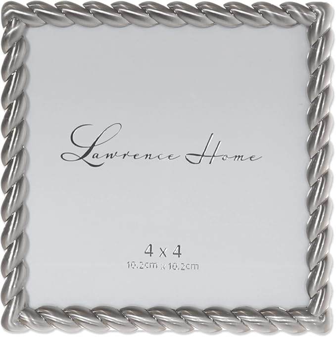 Lawrence Frames 4x4 Brushed Nickel Metal Picture Frame with Rope Design | Amazon (US)