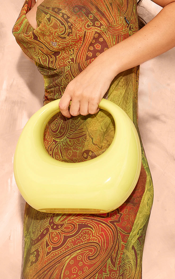 Lime Smooth Curved Bag | Pretty Little Thing (Australia & New Zealand)