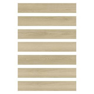 Light Oak 2 MIL x 6 in. W x 36 in. L Water Resistant Peel and Stick Vinyl Tile Flooring (10.5 sq. ft.) | The Home Depot