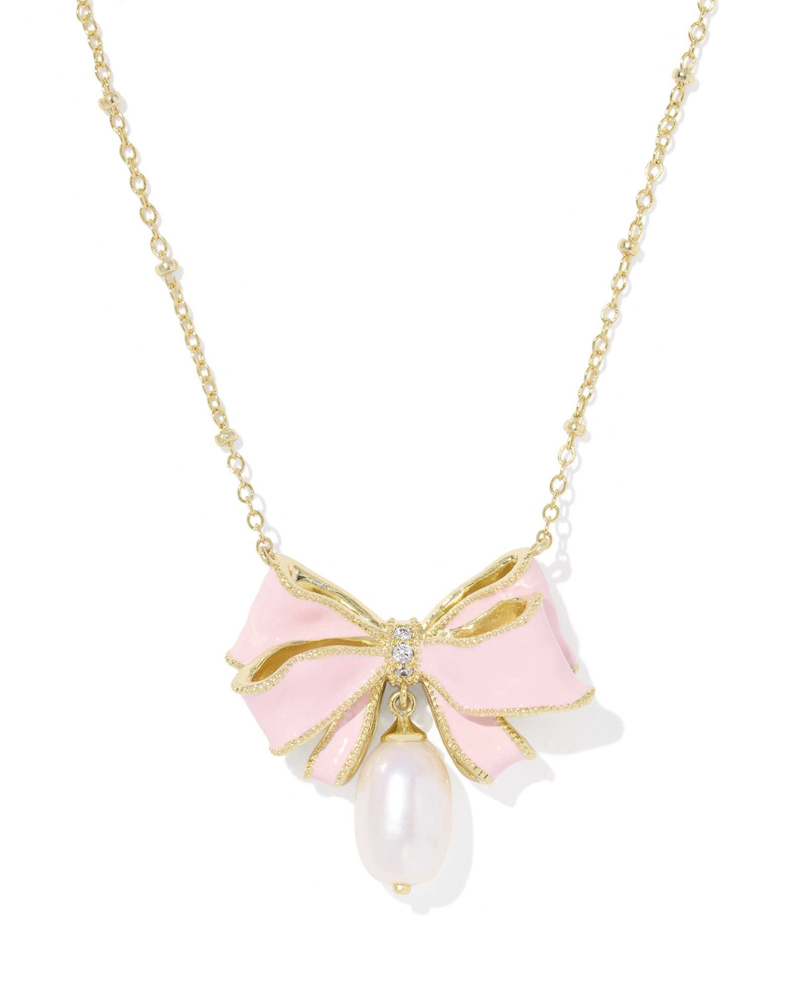 Kendra Scott x LoveShackFancy Pearl Bow Statement Earrings Necklace | Enamel | Kendra Scott