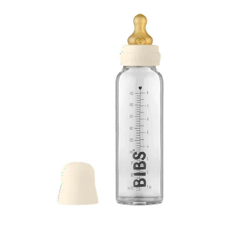 BIBS Baby Glass Bottle with Slow Flow Latex Nipple, Ivory, 8 oz, 1 Count Each | Walmart (US)