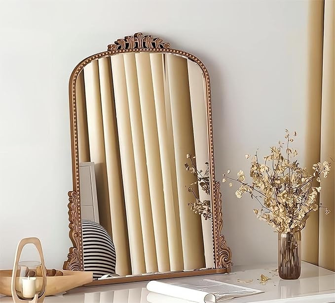 SHYFOY Antique Wall Mirror Gold Baroque Ornate, Decorative Arche Mirrors for Entryway Bathroom Po... | Amazon (US)