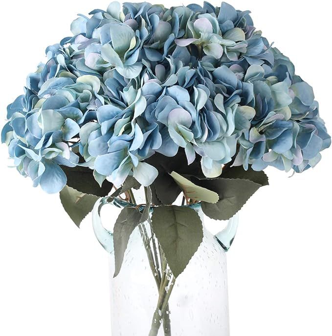 Jim's Cabin Artificial Flowers Silk Hydrangea Arrangements 1Bouquet with 5 Big Heads Fake Flower ... | Amazon (US)