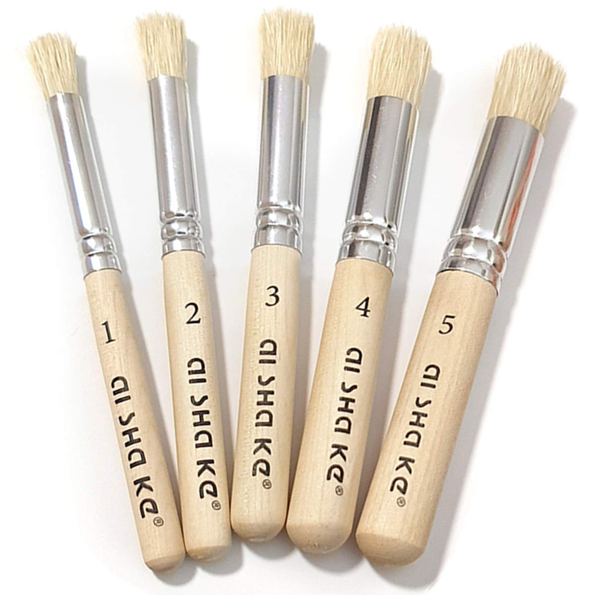 Auhoahsil Stencil Brushes Set, 5 Pcs Natural Bristle Wooden Handle Template Brushes for Wood Wall... | Amazon (US)