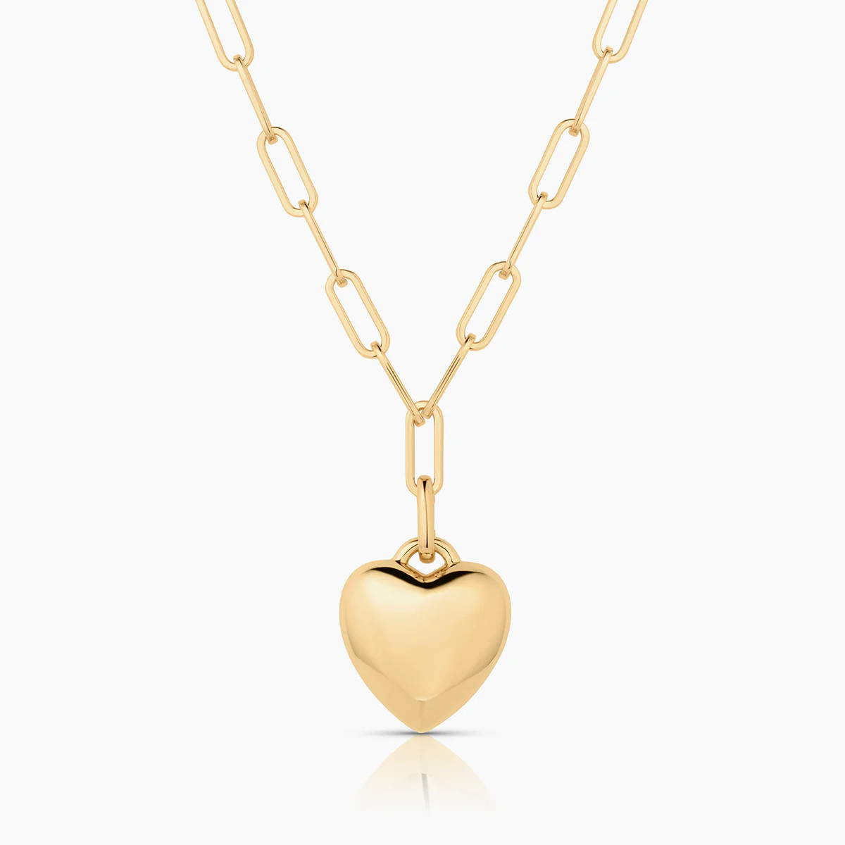 Aurelie Puffy Heart Link Necklace | THATCH