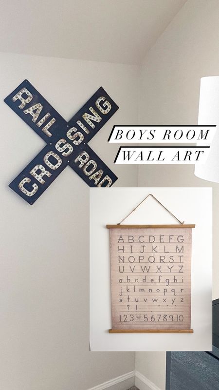 Boys room wall art. Railroad sign. Alphabet sign. Toddler bedroom decor. Boys bedroom decor  

#LTKkids #LTKbaby #LTKunder100