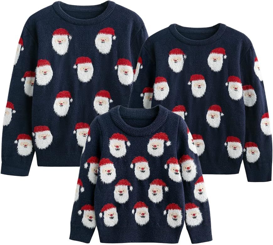 Simplee kids Ugly Christmas Sweater Family Matching Outfits for Holiday Party Knitted Pullover | Amazon (US)