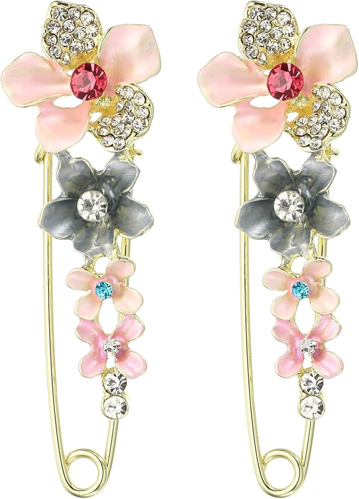 PATIKIL Flower Crystal Safety Decorative Pins Brooch Clip Clasp Pin, 2Pcs Anti Exposure Enamel fo... | Amazon (CA)