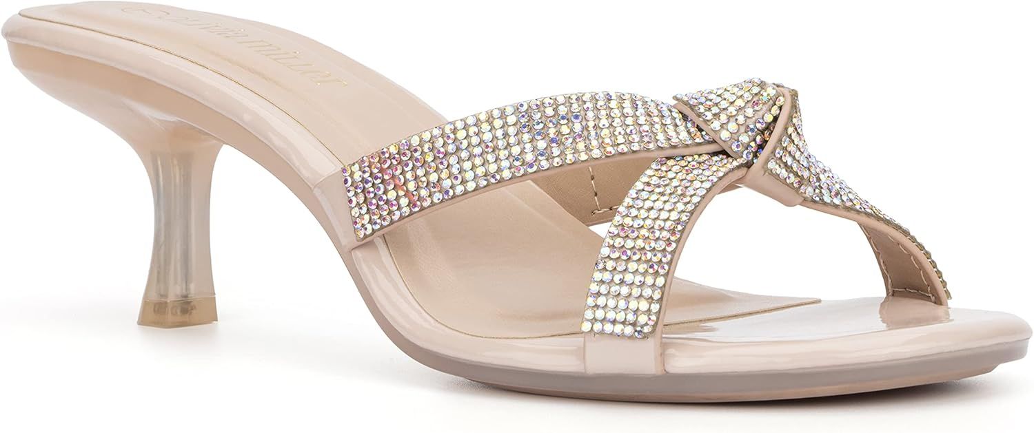 Olivia Miller Women’s Fashion Ladies Shoes, Katie PU Patent Vegan Leather & Rhinestones Trendy ... | Amazon (US)