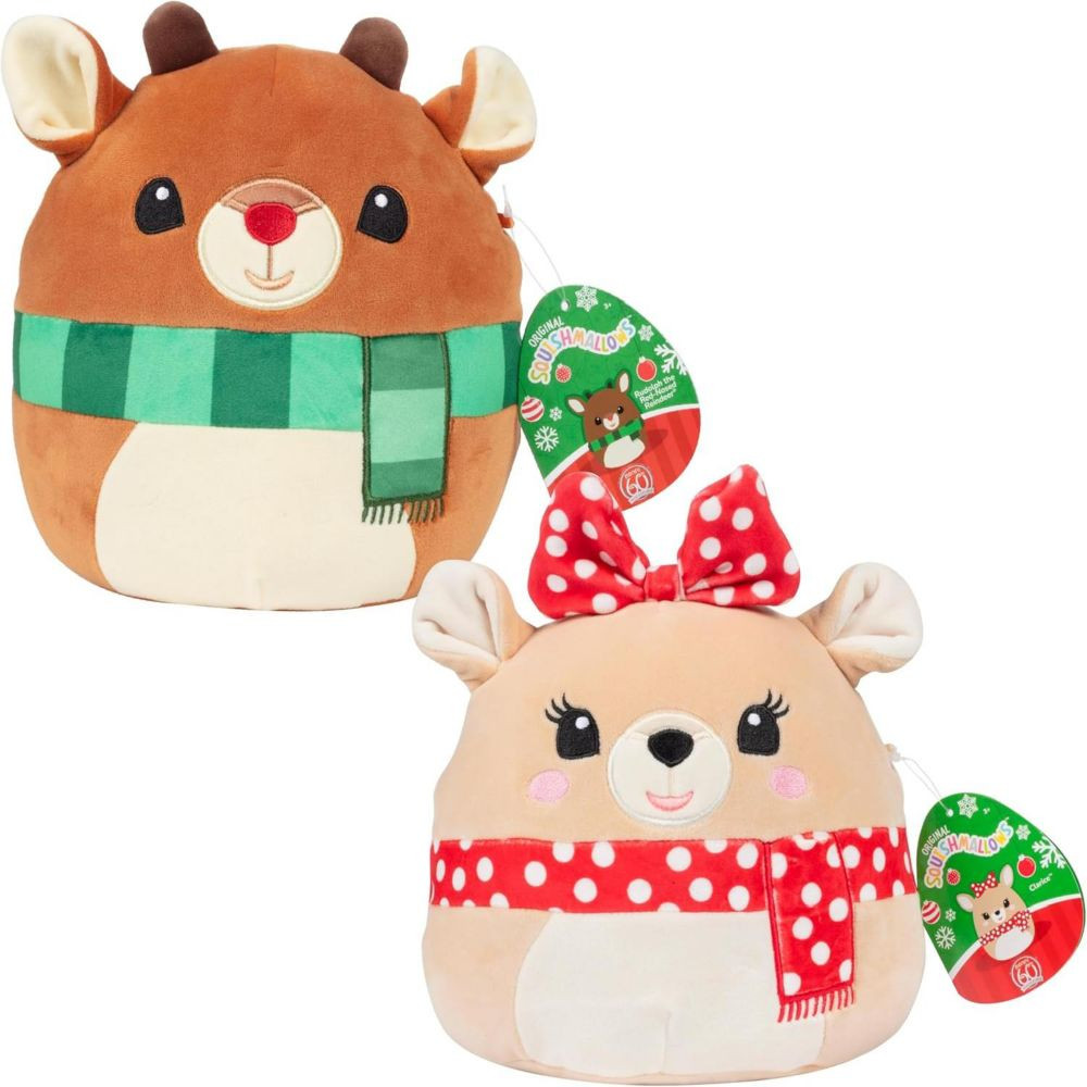 Squishmallows 8-Inch Rudolph & Clarice Set - Rudolph the Red Nosed Reindeer - Official Jazwares Christmas Plush | Oriental Trading Company