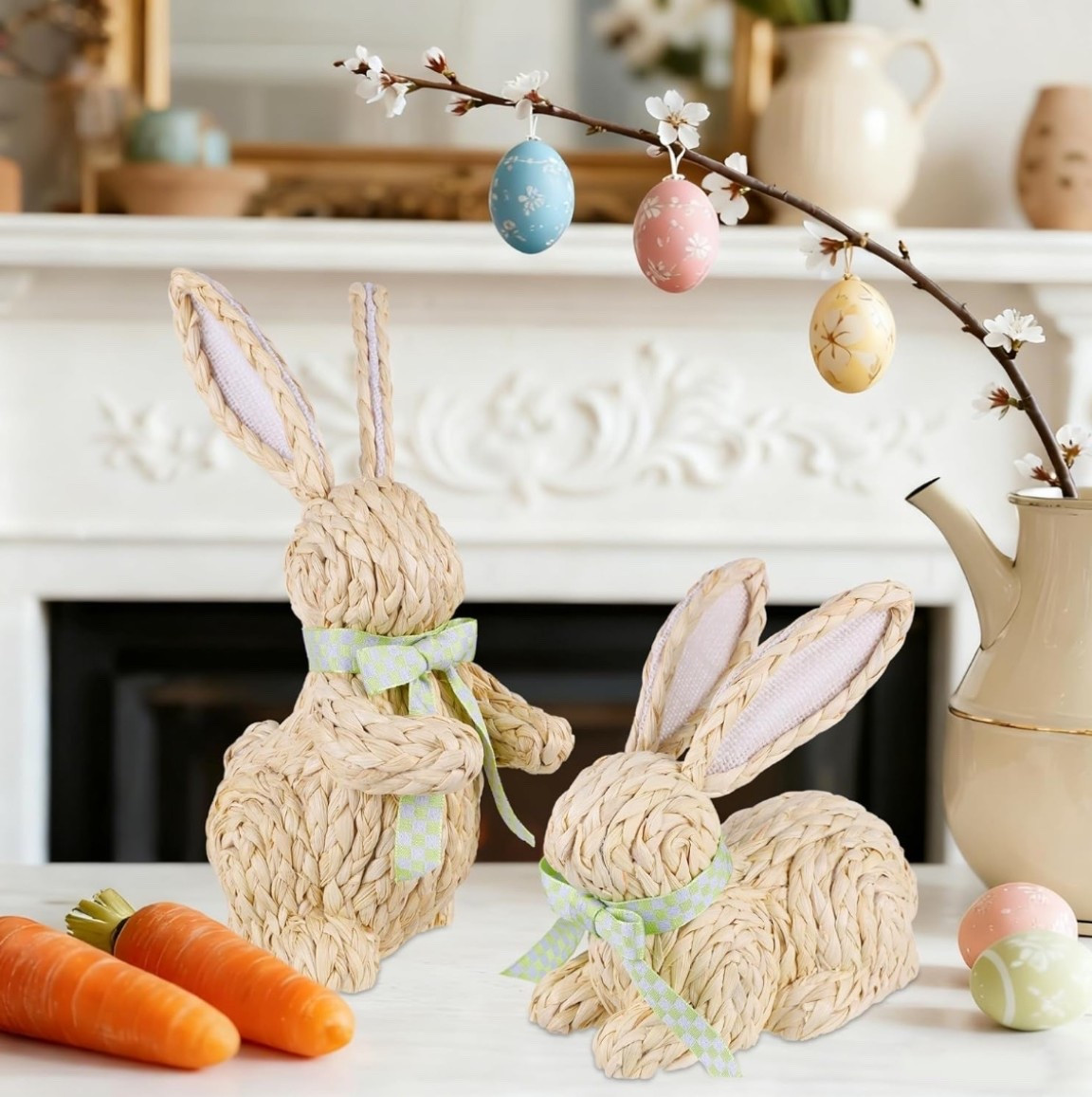 Hop into spring with the cutest find 🐰🌸 These woven Easter bunnies are giving all the cozy, neutral vibes—perfect for mantels, shelves, or tabletop styling! Lightweight, adorable, and such an easy way to elevate your Easter decor. Linking these + more festive favorites 💛✨ #EasterDecor #SpringStyle #LTKFinds #AmazonHome #AmazonFinds #EasterVibes #SpringDecor #NeutralDecor #CozyHome #HomeStyling #DecorInspo #SeasonalDecor #FarmhouseDecor #ModernFarmhouse #SpringRefresh #EasterInspo #BunnyDecor #ShelfStyling #MantelDecor #SimpleDecor #ChicHome

#LTKHome #LTKSeasonal