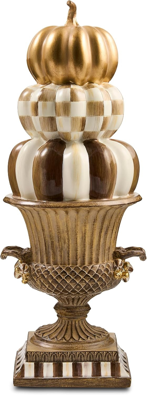 MACKENZIE-CHILDS Resin Tabletop Stacked Pumpkins in Urn Figurine | Amazon (US)