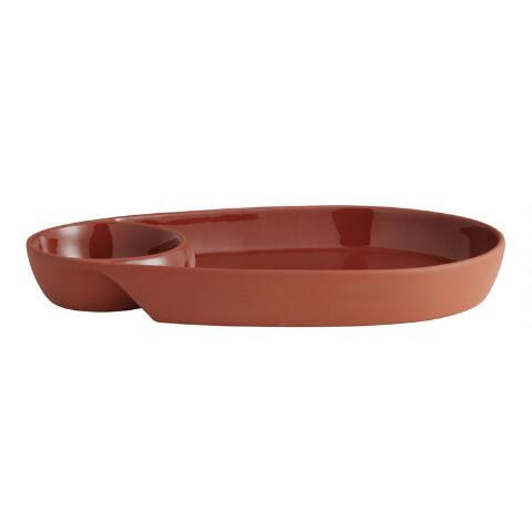 True Terracotta Chip And Dip Serving Platter | World Market