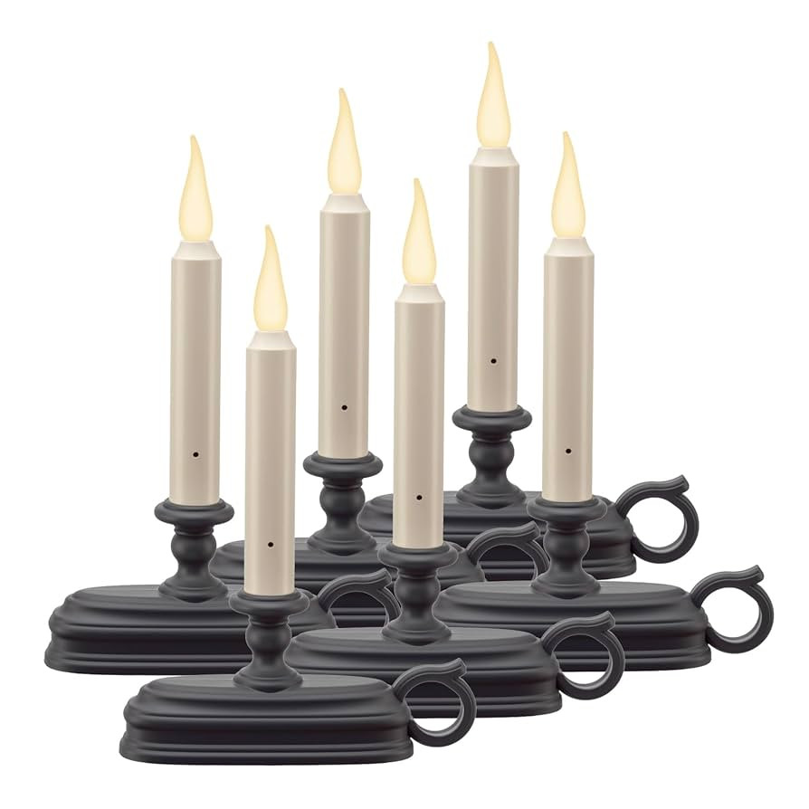 FPC1625A-6 Battery Operated 9 Inch Window Candle New Dynamic 3 D Warm White Flicker Flame, with 3... | Amazon (US)