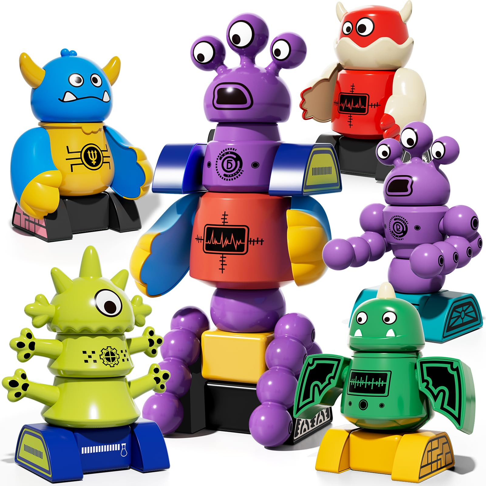 TEMI Magnet Robot Toy for Kids 3-5 Years Old - Monster Magnet Toys Stacking Transform Toys with S... | Amazon (US)