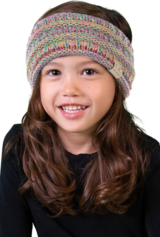 Funky Junque Kids Headwrap Baby Toddler Knit Fuzzy Lined Head Wrap Headband Ear Warmer | Amazon (US)