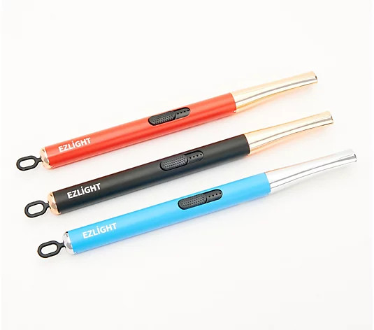 EZLIGHT Set of 3 USB Rechargeable Lighters with Gift Boxes - QVC.com | QVC