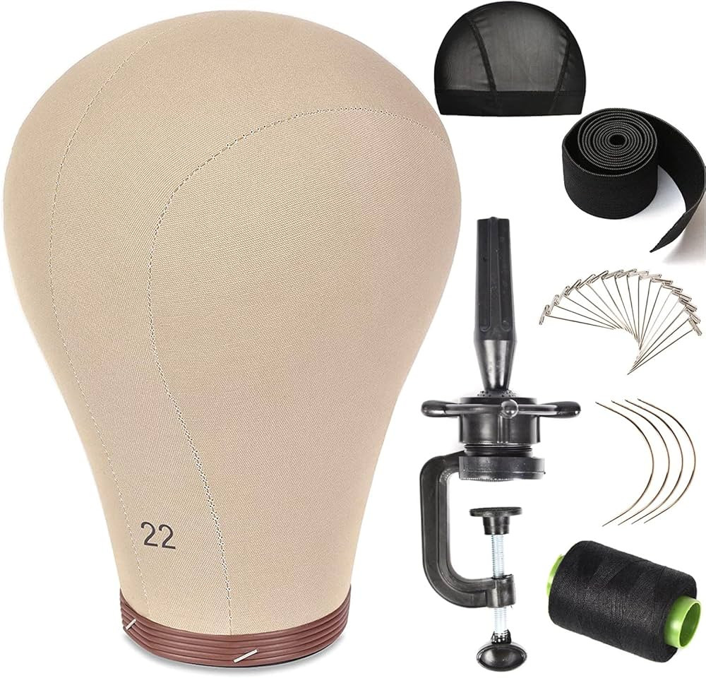 ZGCY 22 Inch Wig Head Cork Canvas Block Head Mannequin Head With Stand for Making Wigs (21’’-... | Amazon (CA)