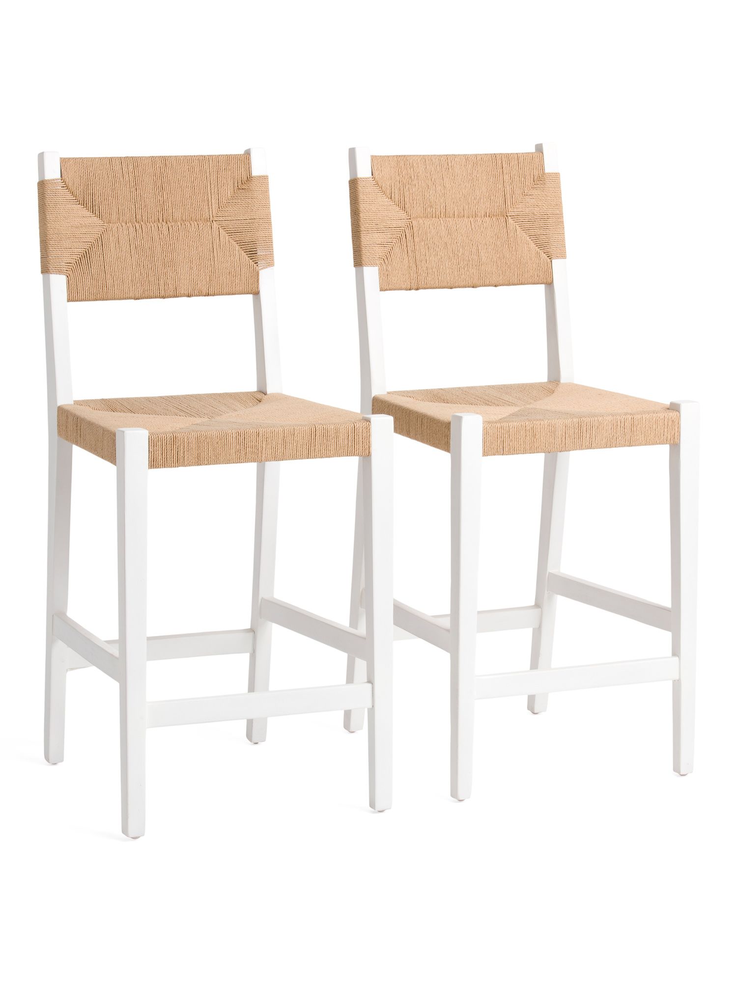 Set Of 2 Woven Counter Stools | Chairs & Seating | Marshalls | Marshalls