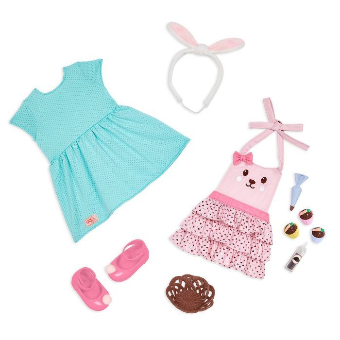 Our Generation Rabbits & Carrots Bunny-Themed Baking Outfit for 18" Dolls | Target