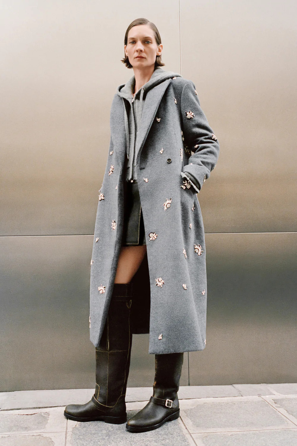 Gianni Embellished Wool Coat | Simkhai