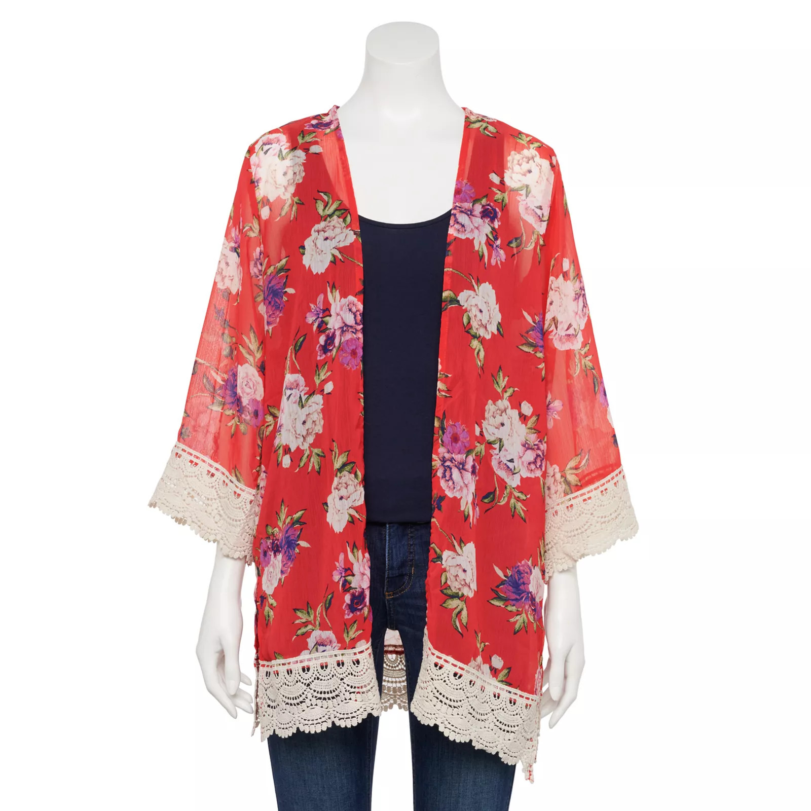 Juniors' Rewind Kimono, Girl's, Size: Small, Red | Kohl's