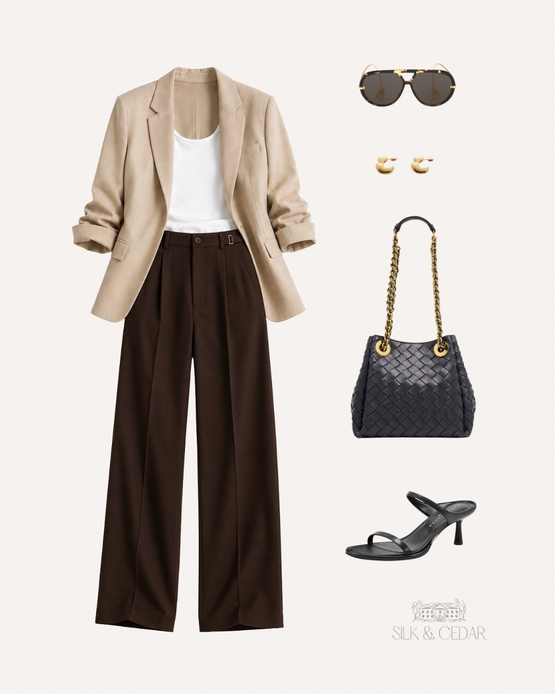 A linen blazer instead of another trendy jacket.
Chocolate trousers instead of basic black.
One beautiful handbag.
Simple gold jewelry.
A heel you can actually walk in.

You don’t need a louder wardrobe.

You need pieces that make everything else unnecessary.

#ltkstyle #quietluxury #capsulewardrobe #oldmoneystyle #timelessstyle #elevatedbasics #minimalstyle #classyoutfits #neutralwardrobe #effortlesschic #wardrobeessentials #refinedstyle