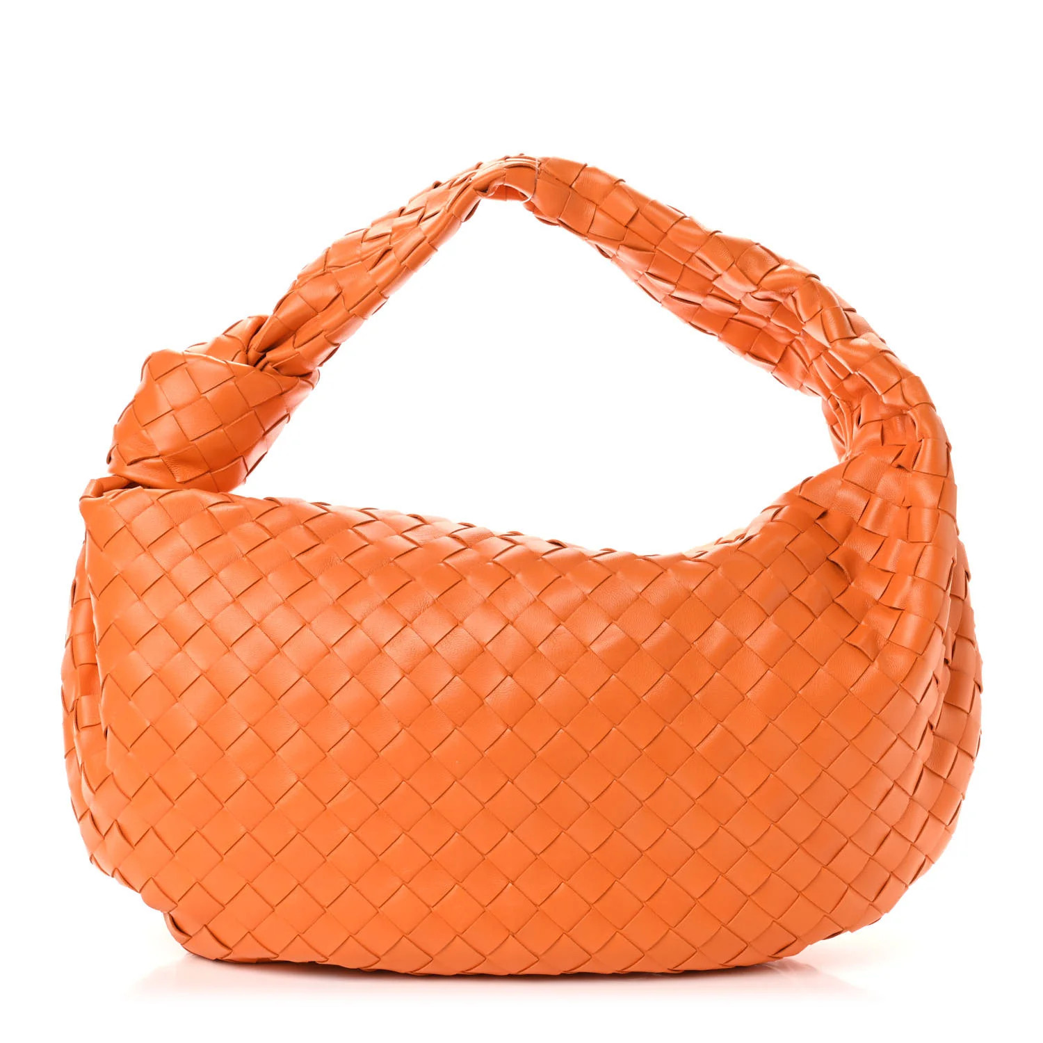 BOTTEGA VENETA Nappa Intrecciato Small Jodie Twist Orange | FASHIONPHILE (US)