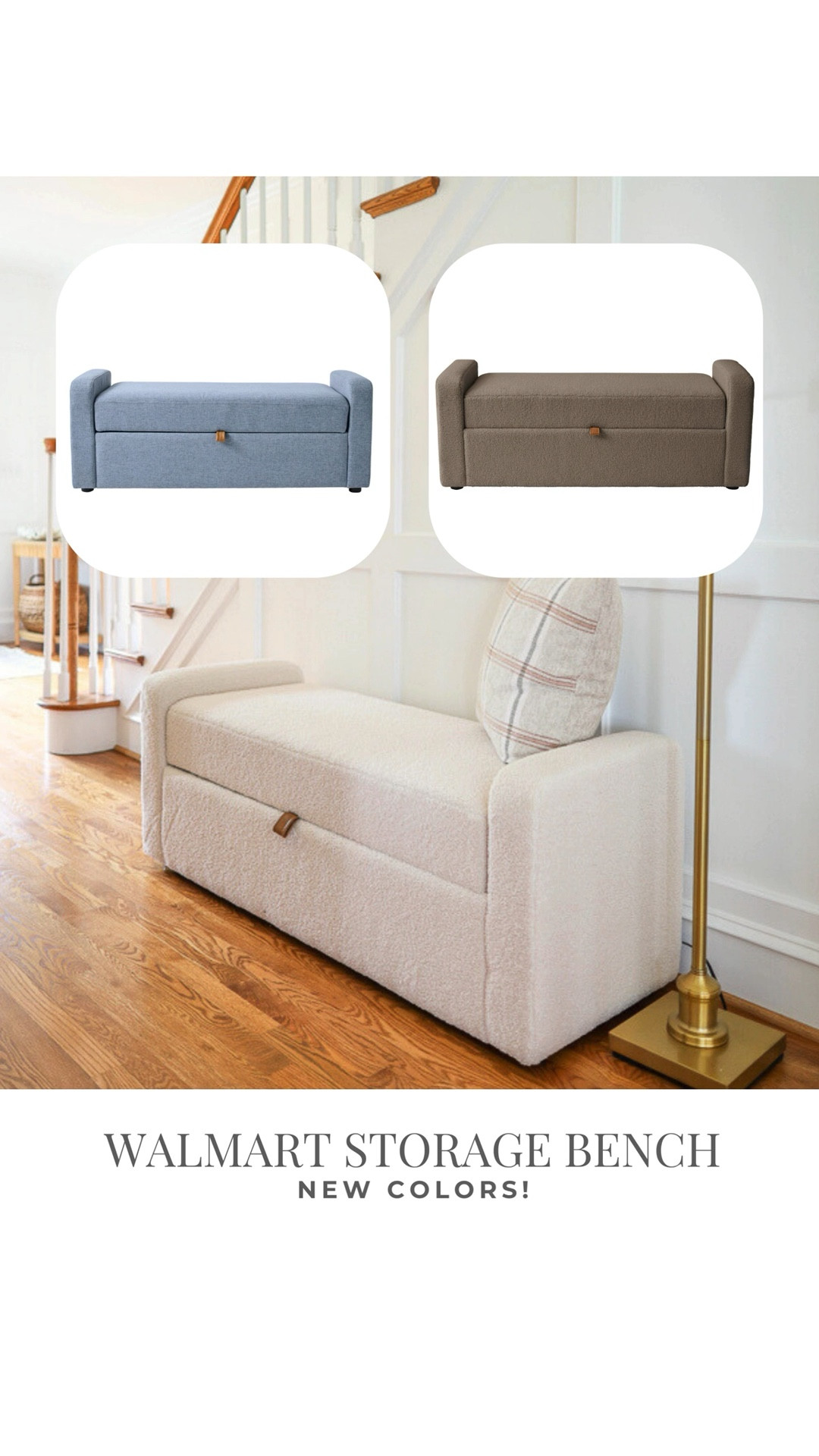 My favorite Walmart storage bench is on sale and available in new colors! 

Blue linen, brown faux shearling, hallway decor, home decor 

#LTKSaleAlert #LTKHome #LTKStyleTip