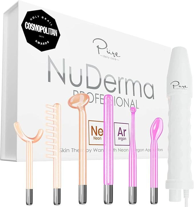 NuDerma Professional Skin Therapy Wand - Portable Skin Therapy Machine with 6 Neon & Argon Wands ... | Amazon (US)