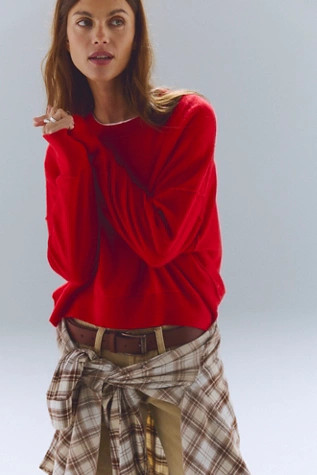 Solstice Cashmere Pullover at Free People in Crimson, Size: Small | Free People (UK)