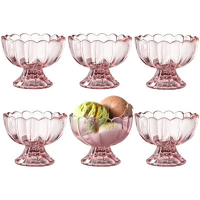 6PCs Set 5oz Small Cute Footed Tulip Glass Dessert Bowls/Cups - Perfect for Dessert | Wayfair North America