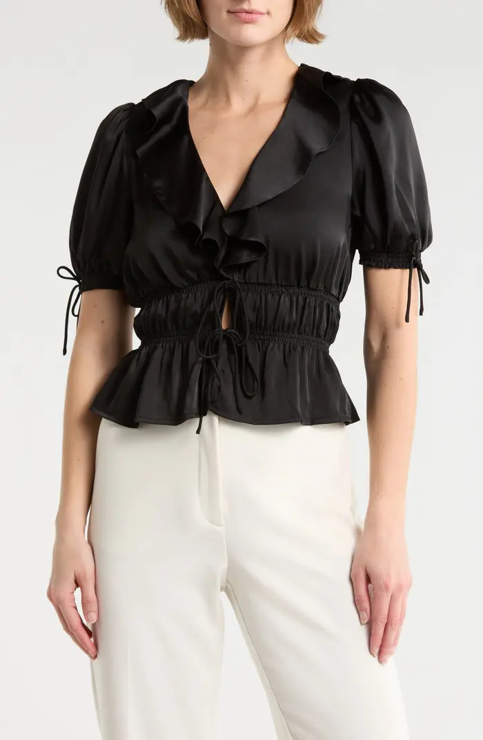Ruffle Tie Front Top | Nordstrom Rack
