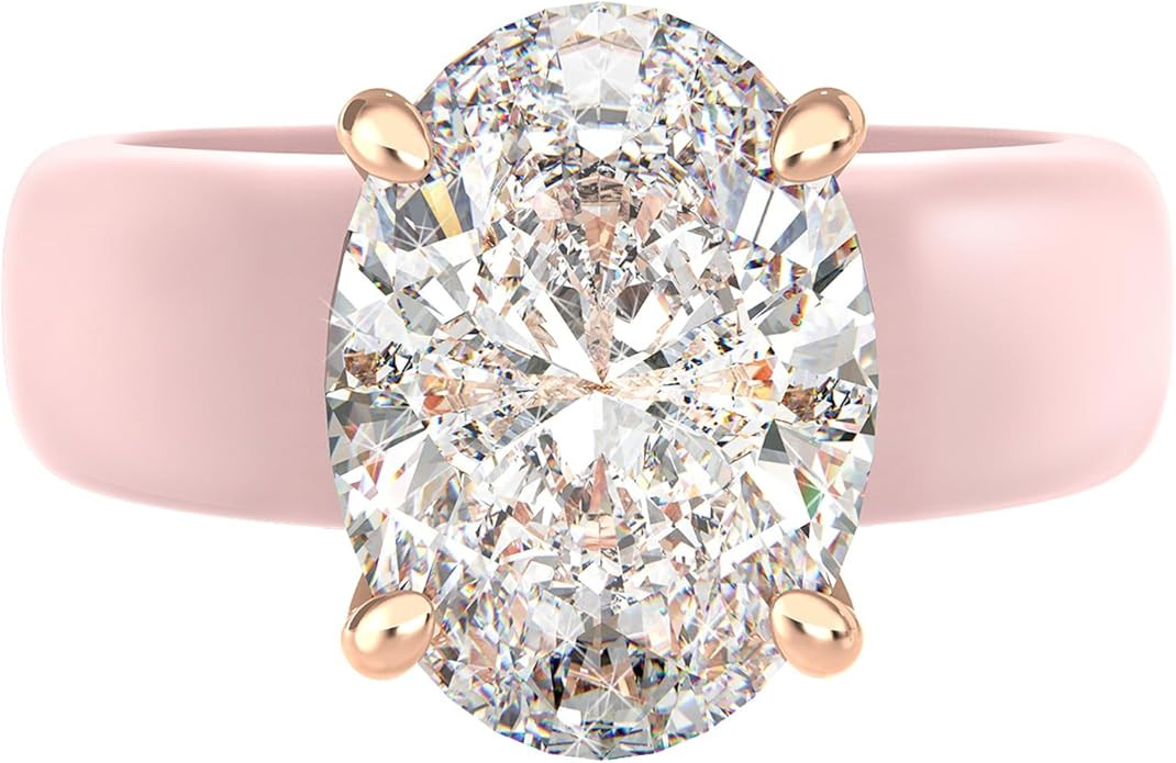 Rinfit Silicone Ring with Stone - Oval Cut Cubic Zirconia Solitaire Engagement Ring for Women - R... | Amazon (US)