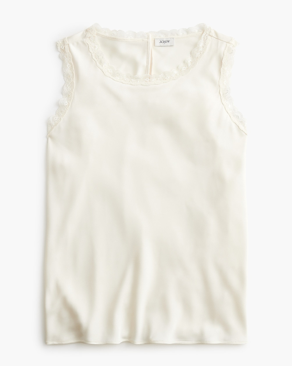 Lace-trim satin tank top | J.Crew Factory