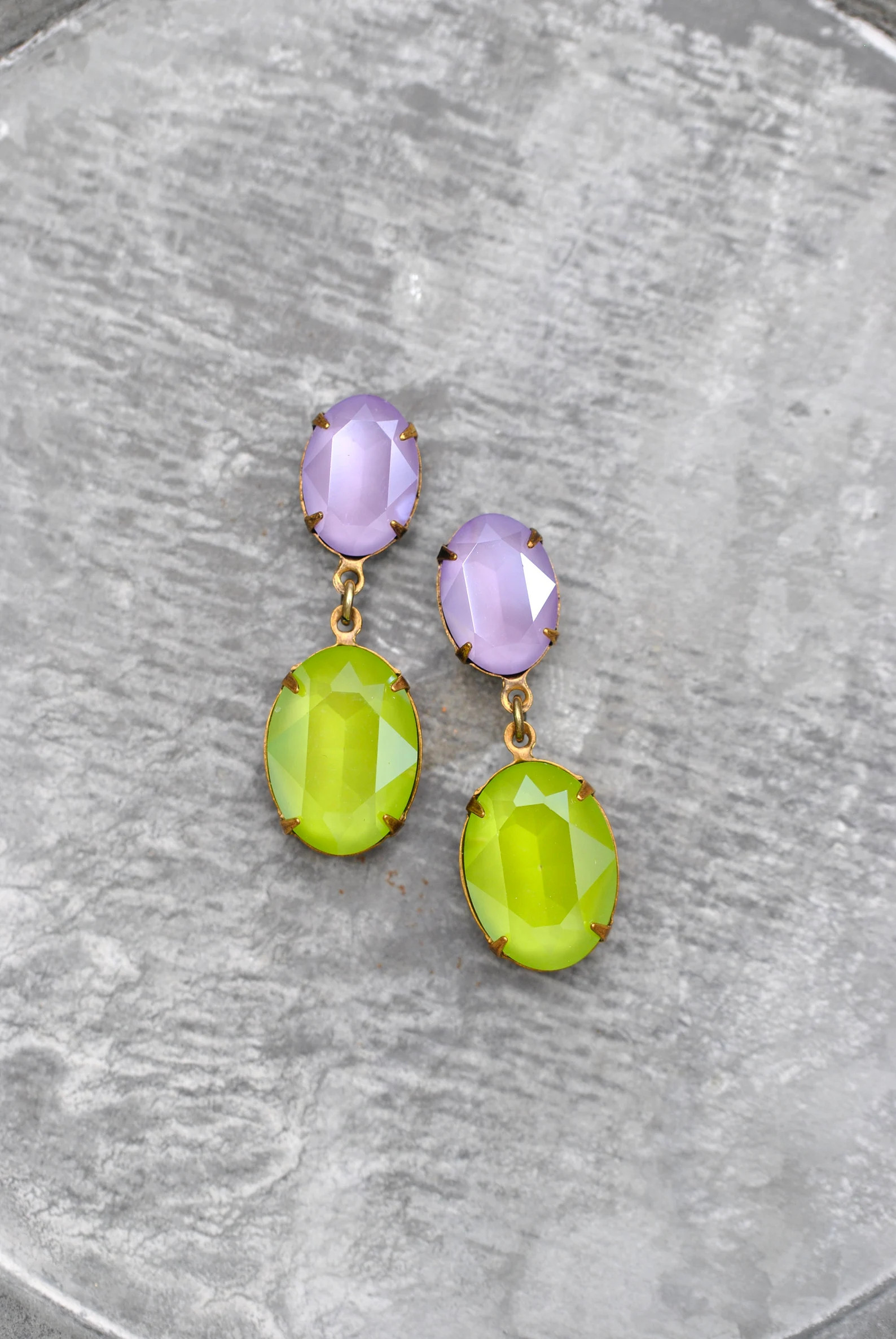 Lim Lavender Earrings, Neon Earrings, Swarovski Earrings, Duchess Hourglass, Neon Lime Green, Stu... | Etsy (US)