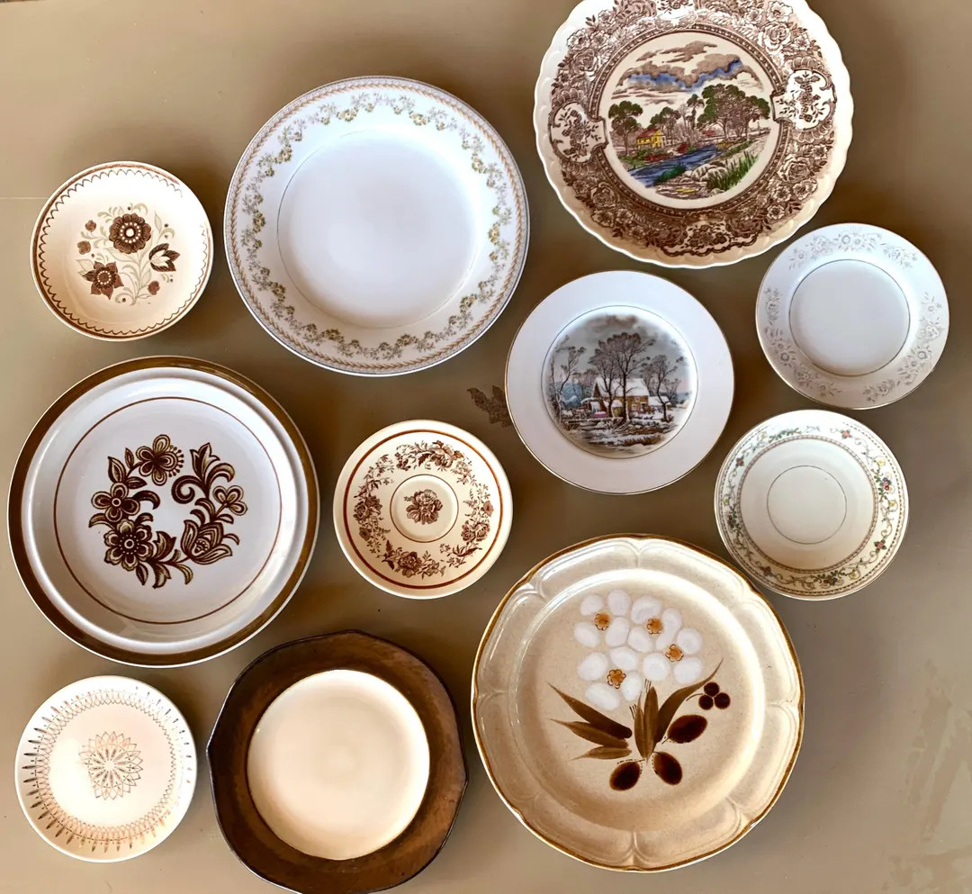 Mismatched Vintage Plates, Vintage Plate Gallery Wall Collection, China Display Wall Hanging Deco... | Etsy (US)