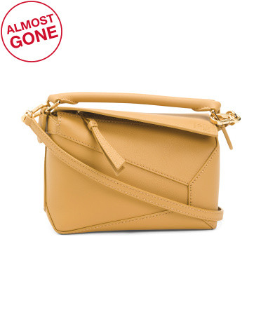 Leather Puzzle Edge Geometric Mini Bag With Detachable Strap | TJ Maxx