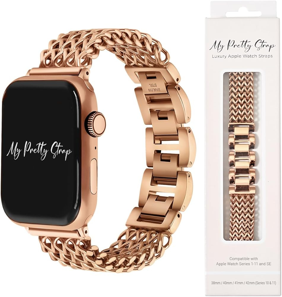 My Pretty Strap - Compatible Apple Watch Band Strap, Stainless Steel Fashion iWatch Replacement S... | Amazon (US)