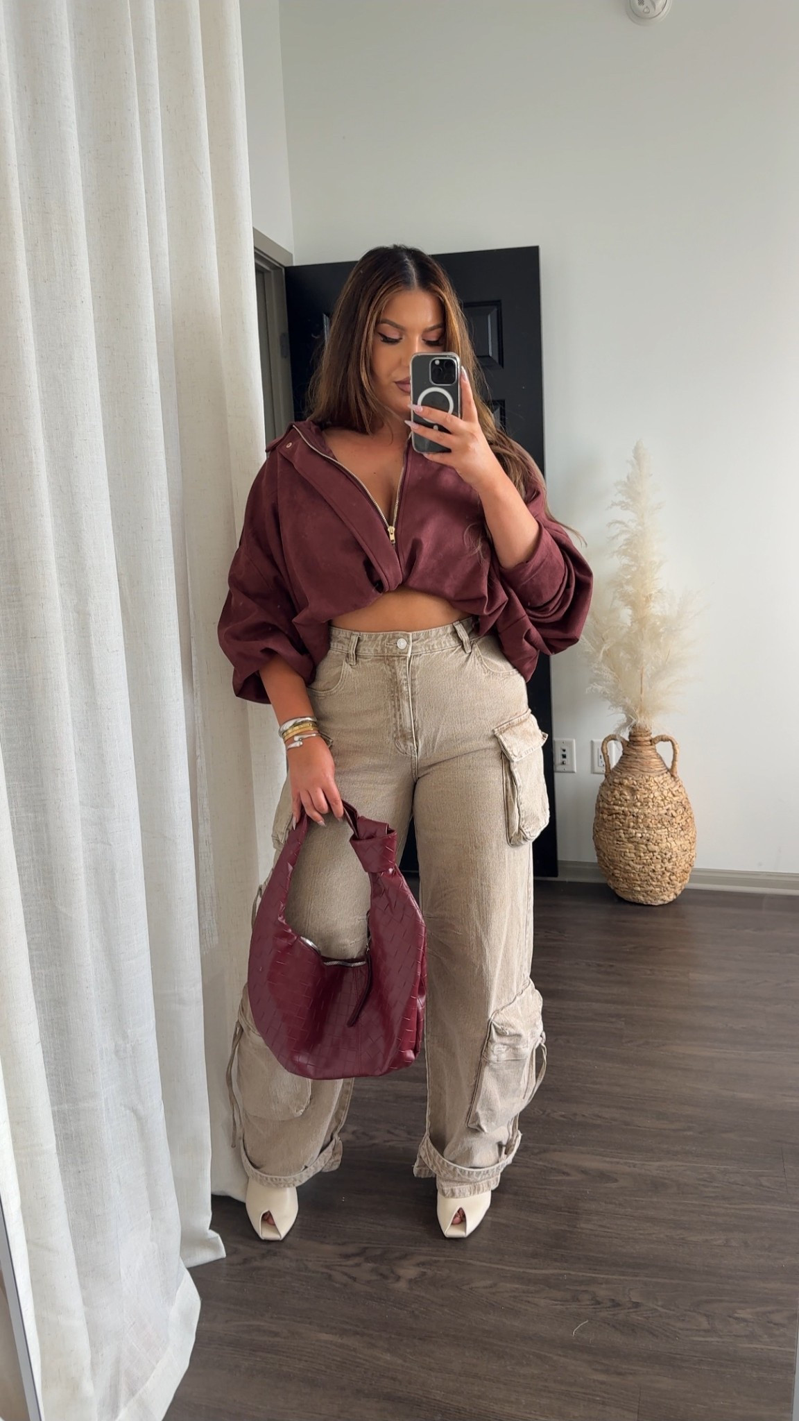 Fall Outfit Inspo🫶🏼 
L jacket (styled as a top)
L cargo pants (nonstretch but fit my size 12 body perfect! I’m 5’5)


#LTKStyleTip #LTKMidsize #LTKFindsUnder100