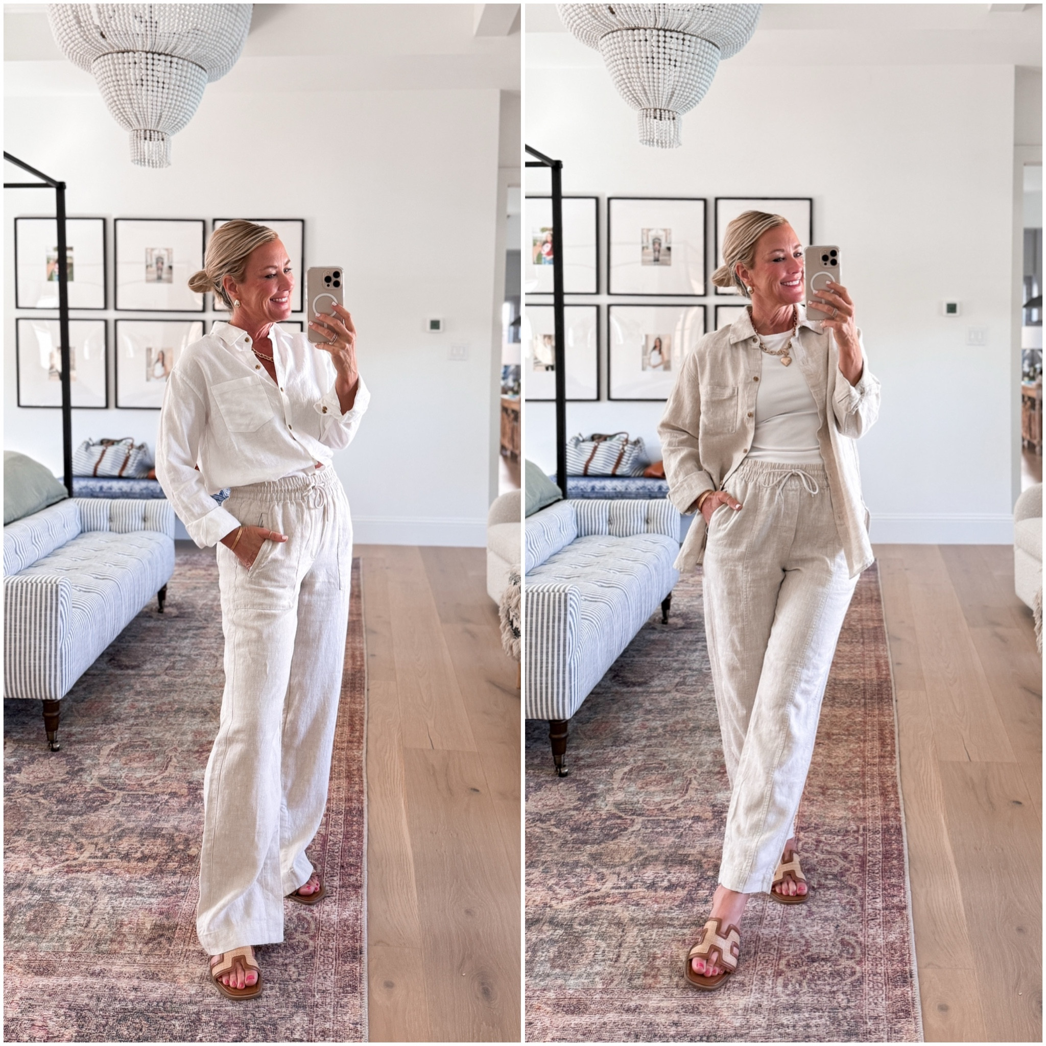 Am I the last to know about Athleta linen??!! It’s so good, and according to the reviews, everyone already knows it!!

my code 20CASSIE is for 20% off sitewide!! 

I’m in an xs shirt & pants, small tee. I’d prefer the petite length in the wide leg pants (I’m 5’4”)

#LTKSaleAlert #LTKFindsUnder50 #LTKOver40