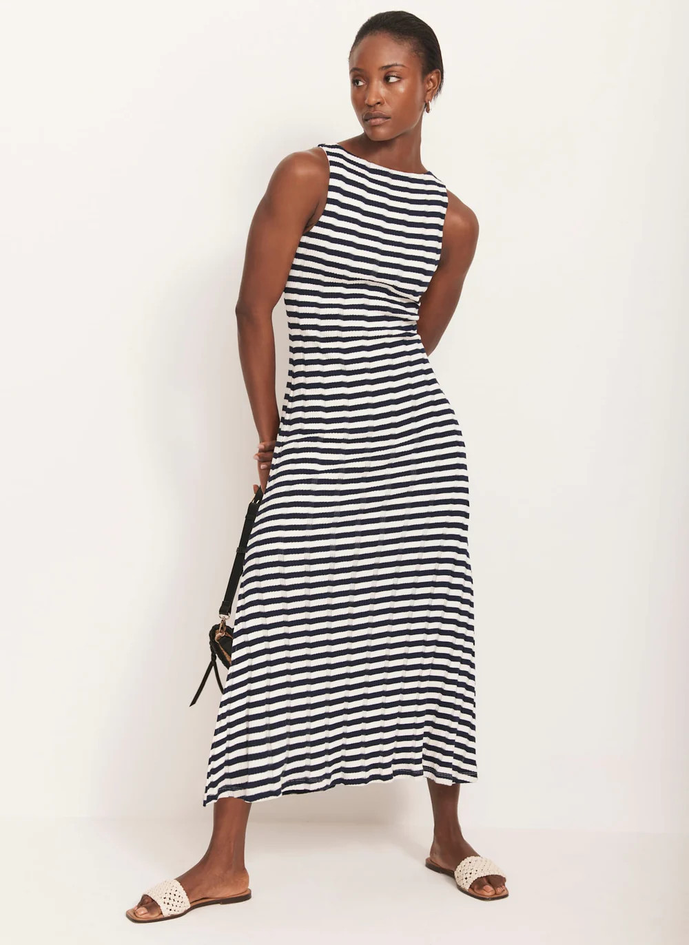 Blue Striped Jersey Maxi Dress | Mint Velvet