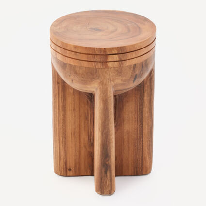Solid Wood Stool 47x30cm | TK Maxx