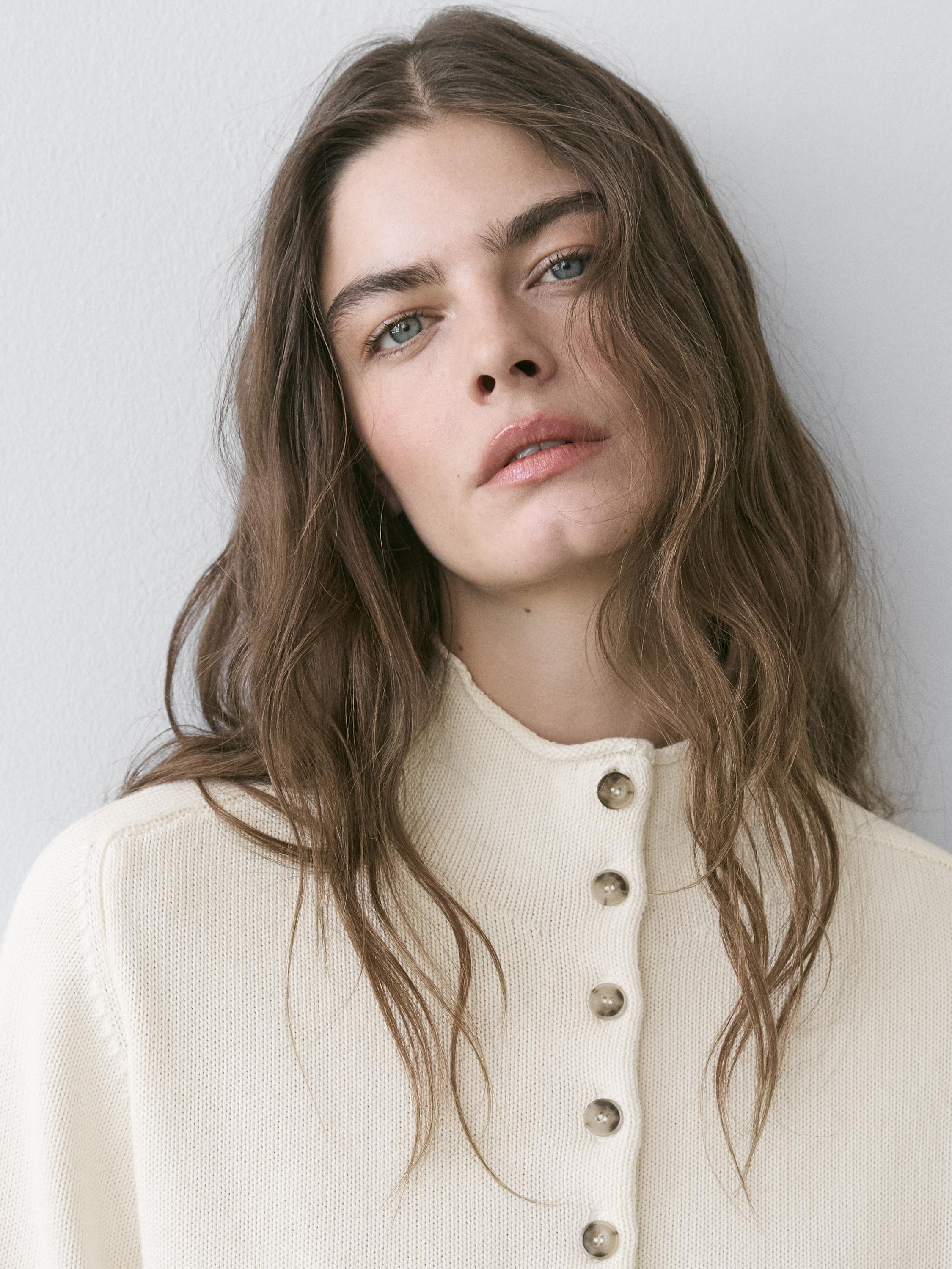 Knit cardigan with elbow-length sleeves | Massimo Dutti UK