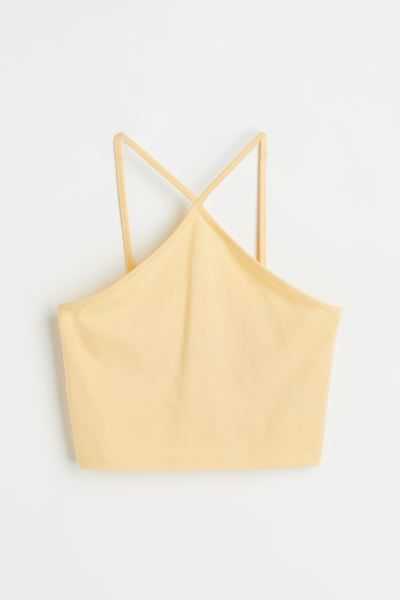 Crop top in soft cotton jersey with extra-narrow shoulder straps. | H&M (US + CA)